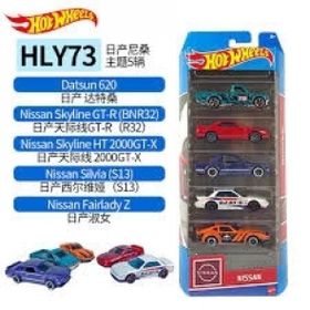 Hot Wheels HLY73 Datsun 620 Fairlandy Z Silvia S13 Skyline Gt-R Skyline Ht 2000Gt-X 5'li Araba Seti