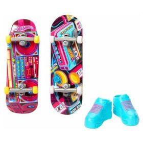 Hot Wheels HXL17-HXL18 Skate Retro Temalı 2'li Ayakkabı ve Parmak Kaykay
