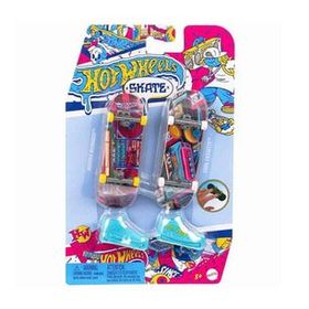 Hot Wheels HXL17-HXL18 Skate Retro Temalı 2'li Ayakkabı ve Parmak Kaykay