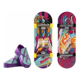 Hot Wheels HXL17-HXL19 Skate Retro Temalı 2'li Ayakkabı ve Parmak Kaykay