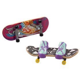 Hot Wheels HXL17-HXL19 Skate Retro Temalı 2'li Ayakkabı ve Parmak Kaykay