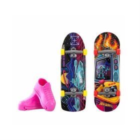 Hot Wheels HXL17-HXL21 Skate Retro Temalı 2'li Ayakkabı ve Parmak Kaykay