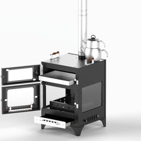HOTBBAQ KF-HB-012 Hot Mood Four Glass Pro Kamp Sobası
