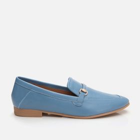 Hotiç 01AYH283260A Hakiki Deri Koyu Mavi Kadın Loafer Ayakkabı