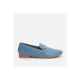 Hotiç 01AYH283260A Hakiki Deri Koyu Mavi Kadın Loafer Ayakkabı