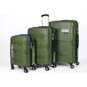 Hotowa Gold PP 8011 Haki Yeşil TSA Kilitli Üçlü Set Valiz