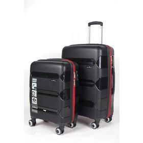 Hotowa Gold PP 8011 Siyah Kırmızı TSA Kilitli İkili Set Valiz