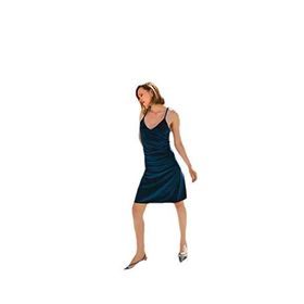 House of Silk Gece Mavisi Kadife Saran Slip Elbise