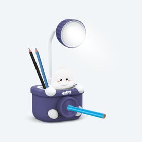 House Pratik HP09 Mavi Happy Figürlü Şarjlı Beyaz Işıklı Led Lamba