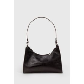 Housebags 195 Kadın Lizard Siyah Baguette Çanta