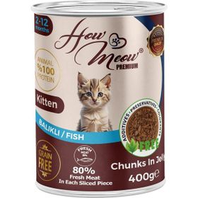 How Meow Balıklı Yavru Kedi 12x400 gr Yaş Mama