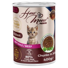 How Meow Biftekli Yavru Kedi 12x400 gr Yaş Mama