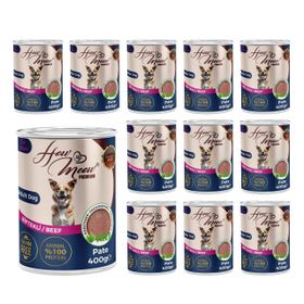 How Meow Biftekli Yetişkin 12x400 gr Köpek Yaş Mama