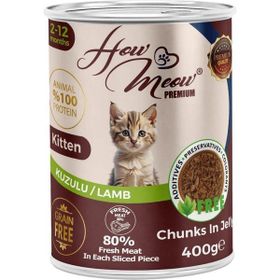 How Meow Kuzulu Jöleli Parça Etli 400 gr Yavru Kedi Konservesi