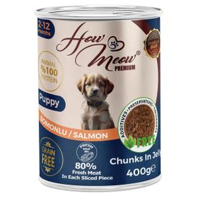 How Meow Somonlu 12x400 gr Yavru Köpek Yaş Mama