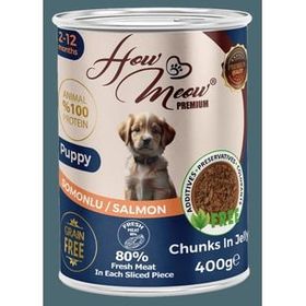 How Meow Somonlu 12x400 gr Yavru Köpek Yaş Mama