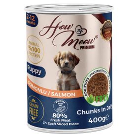 How Meow Somonlu 12x400 gr Yavru Köpek Yaş Mama