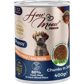 How Meow Somonlu 12x400 gr Yavru Köpek Yaş Mama