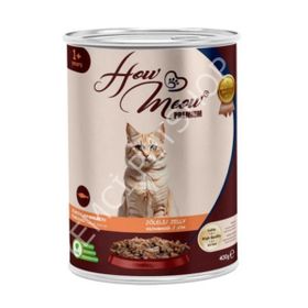 How Meow Somonlu Jöleli Parça Etli 400 gr Yetişkin Kedi Konservesi