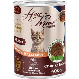 How Meow Somonlu Yavru Kedi 12x400 gr Yaş Mama