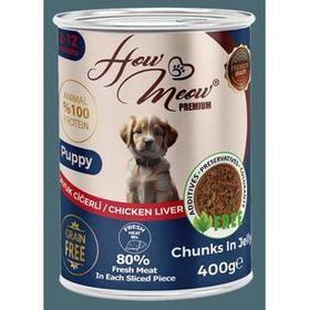 How Meow Tavuk Ciğerli Yavru 12x400 gr Köpek Yaş Mama