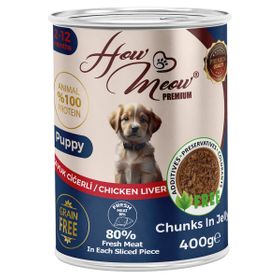 How Meow Tavuk Ciğerli Yavru 12x400 gr Köpek Yaş Mama
