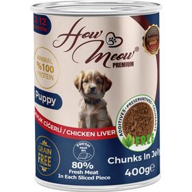 How Meow Tavuk Ciğerli Yavru 12x400 gr Köpek Yaş Mama