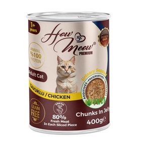 How Meow Tavuklu Jöleli Parça Etli 400 gr Yetişkin Kedi Konservesi