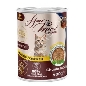 How Meow Tavuklu Jöleli Parça Etli 400 gr Yetişkin Kedi Konservesi
