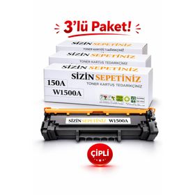HP 150A-W1500A Laserjet M141W Chipli 3'lü Muadil Toner