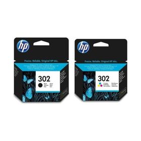 HP 302-F6U65AE 2'li Siyah ve Renkli Kartuş Seti