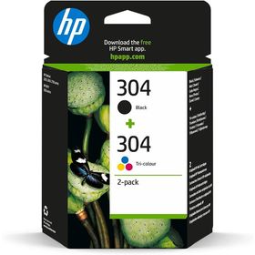 HP 304 3Jb05Ae Siyah 3 Renkli Orijinal Mürekkep Kartuşu 2'li Paket