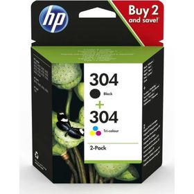 HP 304 3Jb05Ae Siyah 3 Renkli Orijinal Mürekkep Kartuşu 2'li Paket