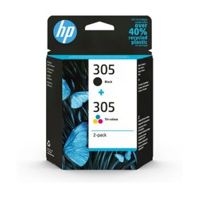 HP 305 2-Pack Tri-Color-Black Original Ink Cartridge