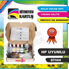 HP 350 Uyumlu Siyah Kartuş Dolum Seti