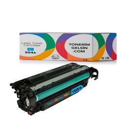 HP 504A-CE251A Mavi Muadil Toner