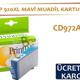 HP 920XL CD972AE 6000-6500-7500 Mavi Muadil Kartuş