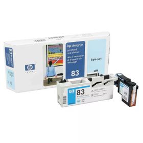 HP C4964A 83 UV Açık Camgöbeği Baskı Kafası ve Baskı Kafası Temizleyicisi