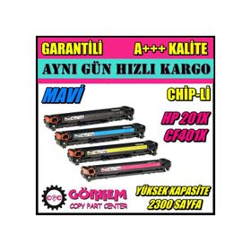 HP CF401X 201X Mavi Uyumlu Toner