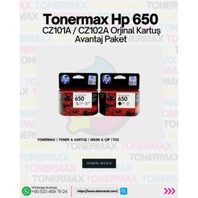 HP Deskjet 1015 / 1515 / 1516 / 2545 / 2546 650 CZ101A / CZ102A Set Orjinal Kartuş