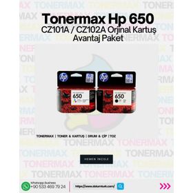 HP Deskjet 1015 / 1515 / 1516 / 2545 / 2546 650 CZ101A / CZ102A Set Orjinal Kartuş