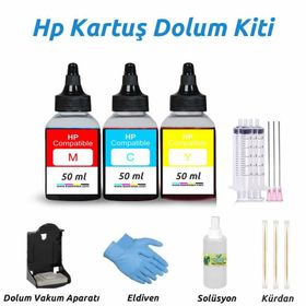 HP Deskjet 3938 Uyumlu Renkli Kartuş Dolum Seti