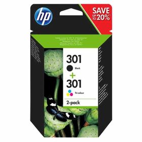 HP N9J72AE 301 Siyah Orijinal Renkli 2'li Kartuş Set