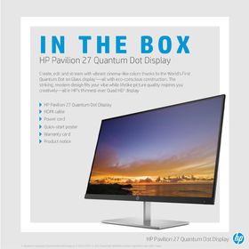 HP Pavilion Quantum Dot 5DQ99AA 27 inc HDMI+DisplayPort QHD FreeSync Monitör