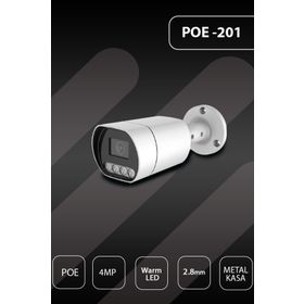 Hs IP-201 Warm Led 4MP Poe 2.8 mm Metal Bullet Güvenlik Kamerası