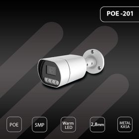 Hs IP-201 Warm Led 5MP Poe 2.8 mm Metal Bullet Güvenlik Kamerası