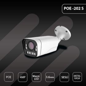 Hs IP-202S 4MP Poe 3.6 mm Warm Led Metal Bullet Güvenlik Kamerası