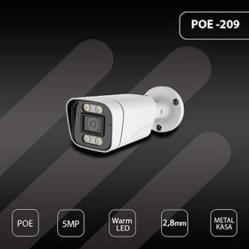 Hs IP-209 5MP Poe 2.8 mm Warm Led Metal Bullet Güvenlik Kamerası
