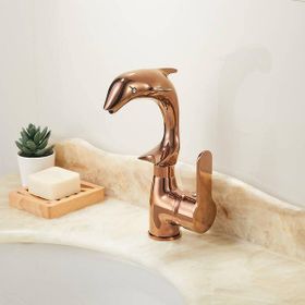 HT Prima Yunus Desenli Rose Gold Lavabo Bataryası