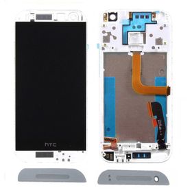 HTC One Mini 2 M8 Mini Gümüş Çıtalı Dokunmatik Lcd Ekran
